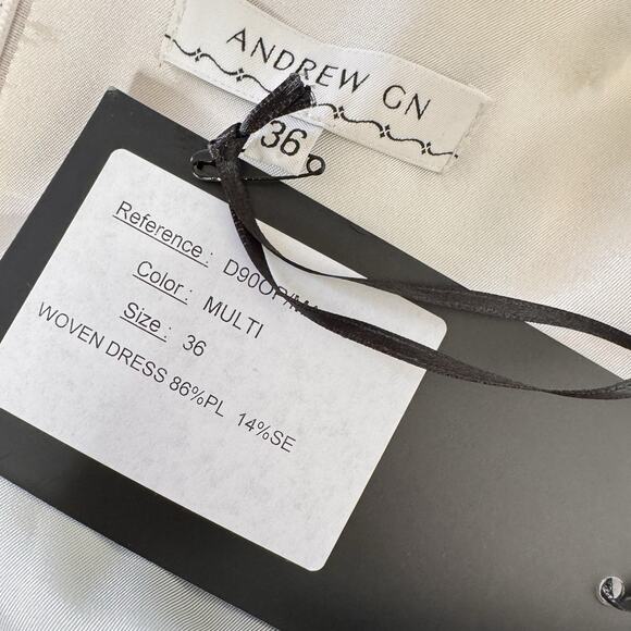 Andrew Gn Runway Dress SS15 Multicolor Abstract Print Silk Blend Mini 36 NWT - Picture 12 of 14